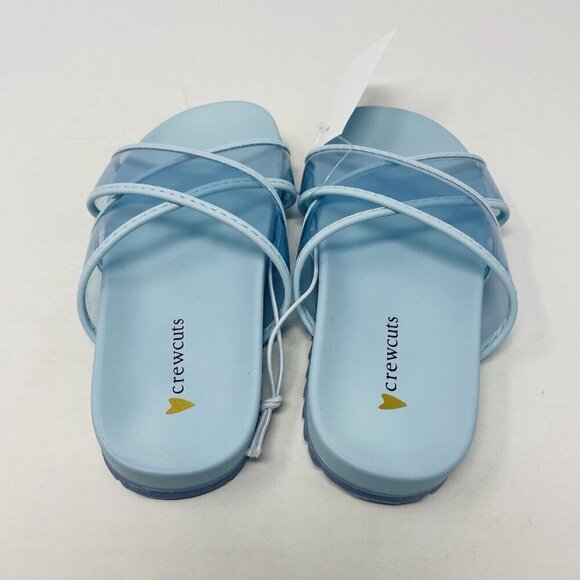 J Crew Crewcuts Little Girl K9 Slip On Pool Clear Jelly Sandals in Blue $45 215 - Picture 4 of 9